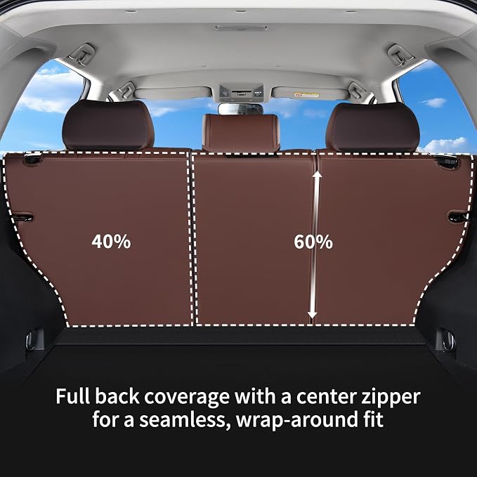 Huidasource Custom Fit RAV4 (Gas Only) Car Seat Covers Full Set, Waterproof Faux Leather for 2019-2024 Toyota RAV4 LE/XLE & XLE Premium/Limited (Does Not Fit Adventure and TRD Off-Road, Coffee) - Image 4