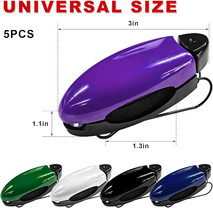 5 PCS Car Sun Visor Clips, Compact Auto Sunshade Sunglasses Clip Ticket Card Holder, Universal Sun Visor Organizer Eyeglasses Mount for Most Vehicles (Black+Green+Blue+White+Purple) - Image 2