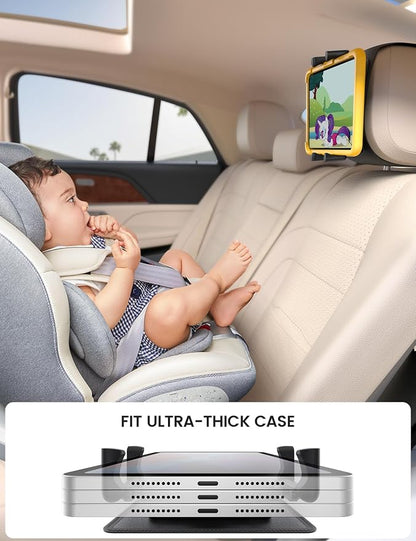Lamicall Tablet Holder for Car Headrest - [Thick Case Friendly] | 360° Rotation, Car Tablet Mount for Backseat, Road Trip Essentials for Kids, for iPad Pro, Galaxy, Fire HD, 6.1-13" Tablets - Image 3