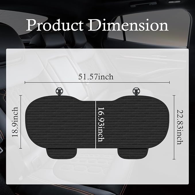 Car Back Seat Cover,Non-Slip & Breathable Bench Seat Cover with Side Pockets for Car Storage & Protecting Interiors,Universal All-Season Seats Back Protector for Most Cars,SUVs (Rear Seat Cover) - Image 2