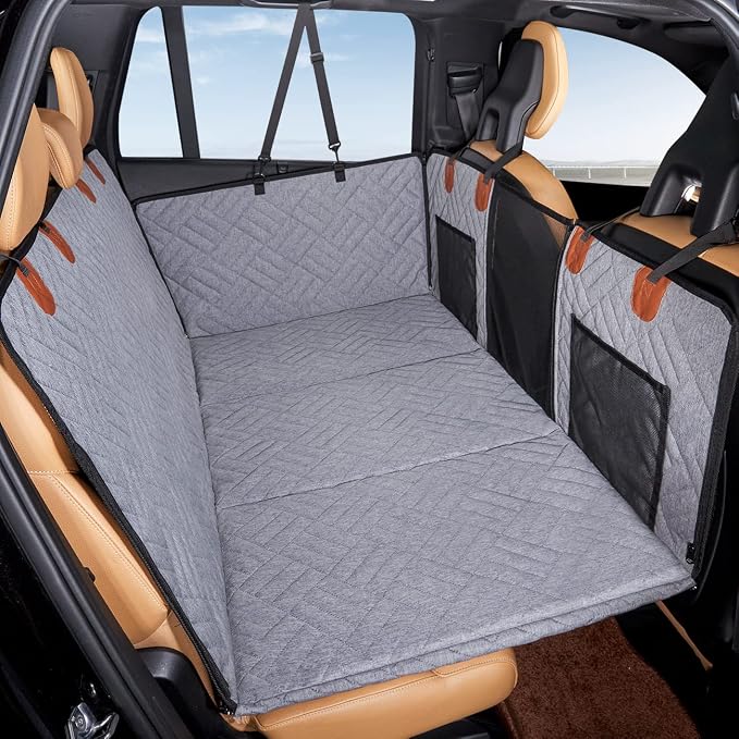 Hard Bottom Dog Car Seat Cover for Back Seat,Seat Extender for Dogs | Strong Support,More Rest Space,Waterproof, Scratch Resistant,Car Seat Protector,Dog Hammock for Car/SUV/Small Truck - Image 8