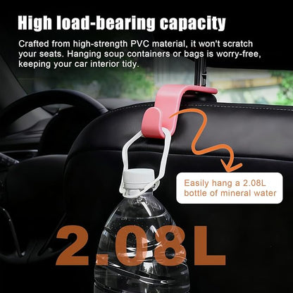 Purse Hook for Car, 4 PCS Car Purse Hook Headrest Hooks, 360° Rotatable Back Seat Storage Organizer, Universal Vehicle Seat Hanger for Purses, Handbags, Grocery Bags, Water Bottles, Pink - Image 4