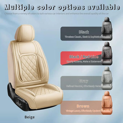 Fit Camry Premium Leather Car Seat Covers for Toyota Camry 2012-2025 2026 - Waterproof，Breathable，All-Weather Seat Cushion Protecto & Airbag Compatible, 2 Front Seat Beige - Image 5