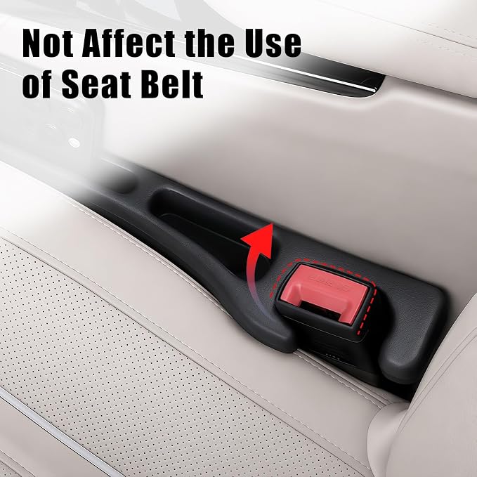 Car Seat Gap Filler Organizer 2 PCS Black Universal Seat Gap Plug Blocker Anti-Drop Console Catcher Phone Keys Storage for Car Truck SUV Auto Accessories Style2 - Image 5