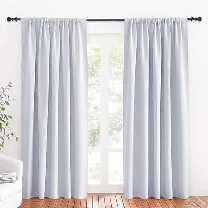 RYB HOME Large Curtains for Bedroom Living Room Dining Room 84 inches Long | Thermal Insulated,Privacy,Drapes for Large Window,Triple-weave Fabric,For Better Sleep,W70 x L84,Greyish White,2 Panels by RYBHOME
