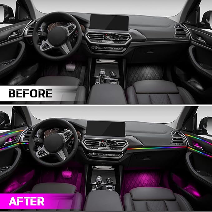 Dreamcolor Acrylic Interior Car Lights, WEBUPAR Car Accessories 18 in 1 Car LED Strip Lights with APP Control and 213 Modes, 175 inches 593 LEDs Fiber Optic Lights, RGB Neon Light Kits - Image 4