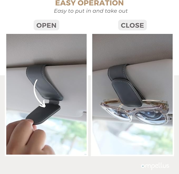 Magnetic Leather Car Sunglass Holder, Visor Sunglasses Holder Clip, 1 Pack | Suitable for Different Size Eyeglasses, Easy Opreation, Car Organziation Accessories - Image 6