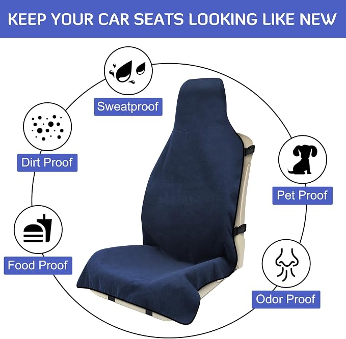 Waterproof Car Seat Cover Towel | Sweat-proof, Universal Fit for SUV & Truck, For Gym, Yoga, Pets, Workout, Beach, Microfiber Fabric, Machine Washable - Image 4