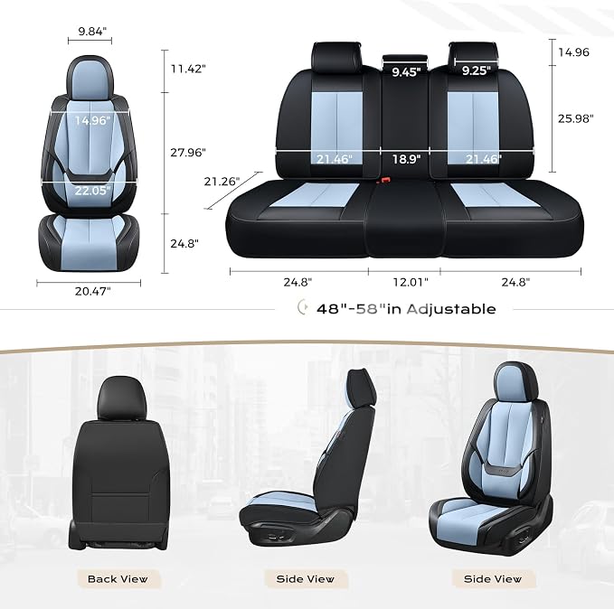 Coverado Car Seat Covers, Seat Covers for Cars, Waterproof Leather Auto Seat Protectors, Leather Car Seat Cushion, Car Interiors Accessories Universal Fit for Most Cars - Image 7