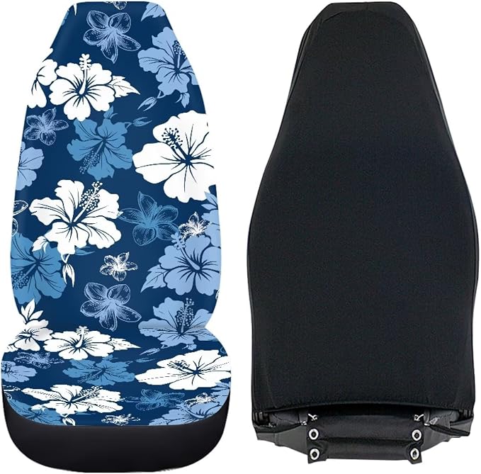 Hawaiian Flowers Front Car Seat Cover 2 Pcs Breathable Car Seat Covers for Front Seats Removable Automotive Accessories Easy Installation Universal Fit for Cars SUVs Sedans - Image 5