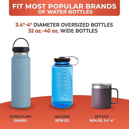 Car Cup Holder Expander - Fits Hydro Flasks 32/40 oz, Nalgene, Yeti & Large Bottles up to 3.8 inches Wide - for Car up to 3.2 Inches Wide - Black - Image 3