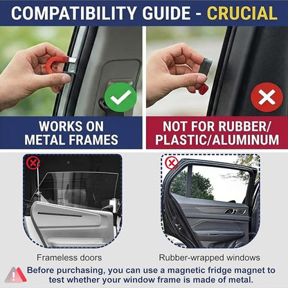 XCBYT Magnetic Car Window Shades for Back Windows, 100% Blackout Privacy | 2-Pack Heat & UV protection for camping, baby sleep, work break, road trip. Fits steel frames only, measure size before buy - Image 5