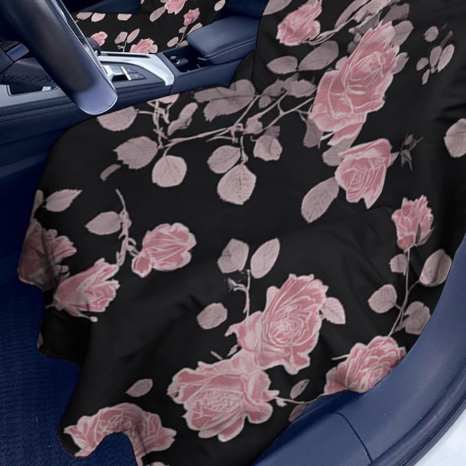 2 Pack Car Towel Seat Covers with Storage Bag, Multifunctional Towel for Gym Outdoor Sport, Picnic, Beach, Pet Dog Travel,Non-Slip Washable Car Seat Protector (Pink Flower) - Image 3