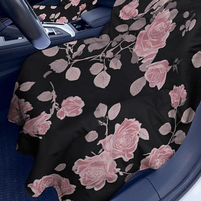 2 Pack Car Towel Seat Covers with Storage Bag, Multifunctional Towel for Gym Outdoor Sport, Picnic, Beach, Pet Dog Travel,Non-Slip Washable Car Seat Protector (Pink Flower) - Image 3