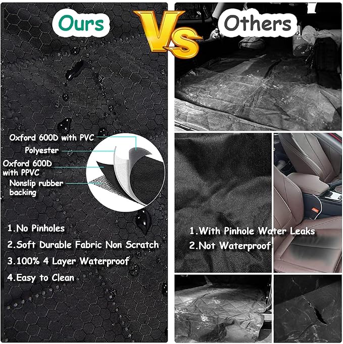 ANOSOSPECIAL Dog Car Seat Cover for Back Seat Cover,Non Stick Fur Rear Seat Protector for Pet,Nonslip Waterproof Durable Universal Fit Interior Backseat Covers for Auto Van SUV - Image 6