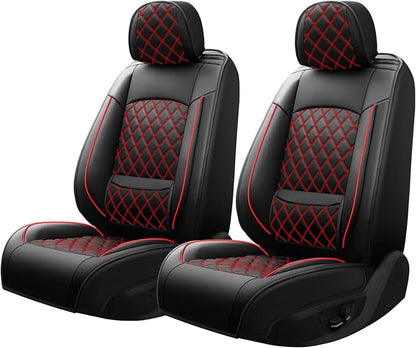 Avalon Seat Covers Custom Fit for Toyota Avalon 2001-2026 - Full Set Premium Leather, Waterproof, All-Weather, Airbag Compatible, Anti-Slip, Breathable, Only 2 Front seat Covers (Redline) - Image 3