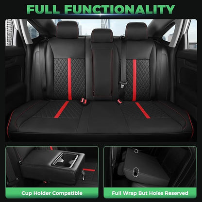 RIDEPOSH Custom Fit Seat Covers for Honda Civic 2022-2026 | Sedan EX 2022-2026, Sport 2025 2026, Faux Leather, 60/40 Split Rear, Rear Armrest, Waterproof, Airbag Compatible, Full Set - Image 5