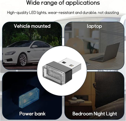 Dickno 7 PCS USB LED Car Interior Atmosphere Lamp, Portable Mini LED Night Light, Plug-in USB Interface Trunk Ambient Lighting Kit, Universal Vehicle Interior Accessories (Multi-Colour) - Image 5