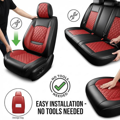 Avalon Seat Covers Custom Fit for Toyota Avalon 2001-2026 - Full Set Premium Leather, Waterproof, All-Weather, Airbag Compatible, Anti-Slip, Breathable, Only 2 Front seat Covers (Red) - Image 5