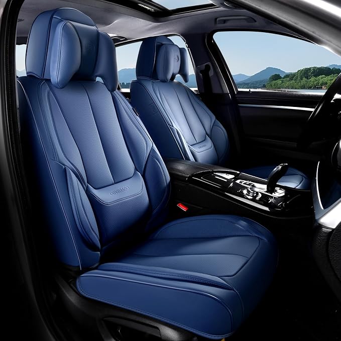 Coverado Car Seat Covers, Seat Covers for Cars, Waterproof Leather Auto Seat Protectors, Leather Car Seat Cushion, Car Interiors Accessories Universal Fit for Most Cars by COVERADOAUTO