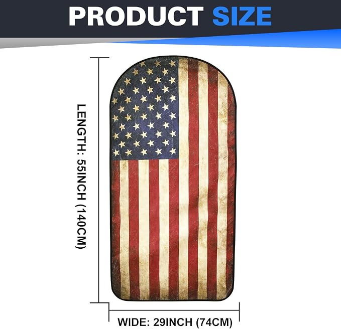 ZIMABLUE 2 Pack American Flag Waterproof Towel Car Seat Covers, Sweatproof Non-Slip Seat Protector, Machine Washable Universal Front Bucket Seat Covers for Cars, SUVs, Gym, Beach, Sports & Pets - Image 3