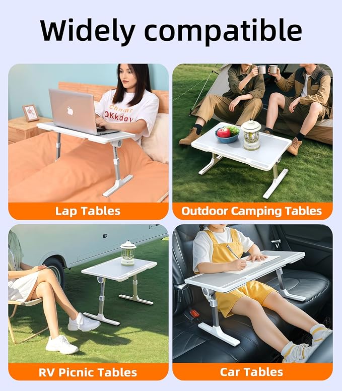 Large Car Seat Tray Table, Foldable Travel Tray for Kids Car Seat, Height Adjustable Car Lap Desk for Laptop Computer Tablet, Rear Seat Food Eating Tray, Car Travel Essentials for Long Trips - Image 8