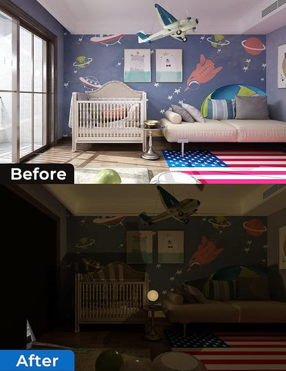 Sumobaby Blackout Curtains for Bedroom Portable 30"x54" Blackout Shades | 100% Black Out Window Cover No Drill with Upgraded Hook&Loop Tapes Thermal Insulated Blinds for Home,Nursery(1 Panel,Black) - Image 6