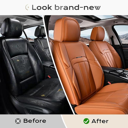 Coverado Nappa Leather Car Seat Covers Front Set, Luxury Waterproof Seat Protectors, Airbag Compatible Anti‑Slip Auto Seat Covers, Universal Fit for Most Cars SUVs Trucks Pickup Vehicles - Image 7