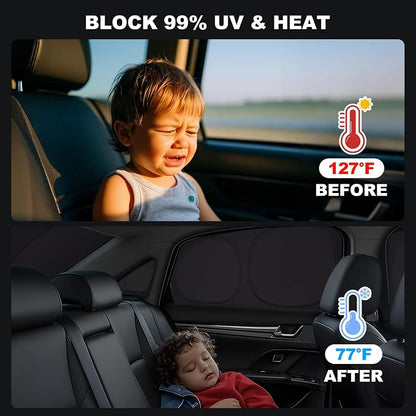 XCBYT 2019-2023 Corolla Window Shades, 6 Pack Blackout Privacy | 6-Layer blocks heat for lunch breaks & camping. keep privacy & car cool, Tuck into frames to prevent falling when doors open - Image 5