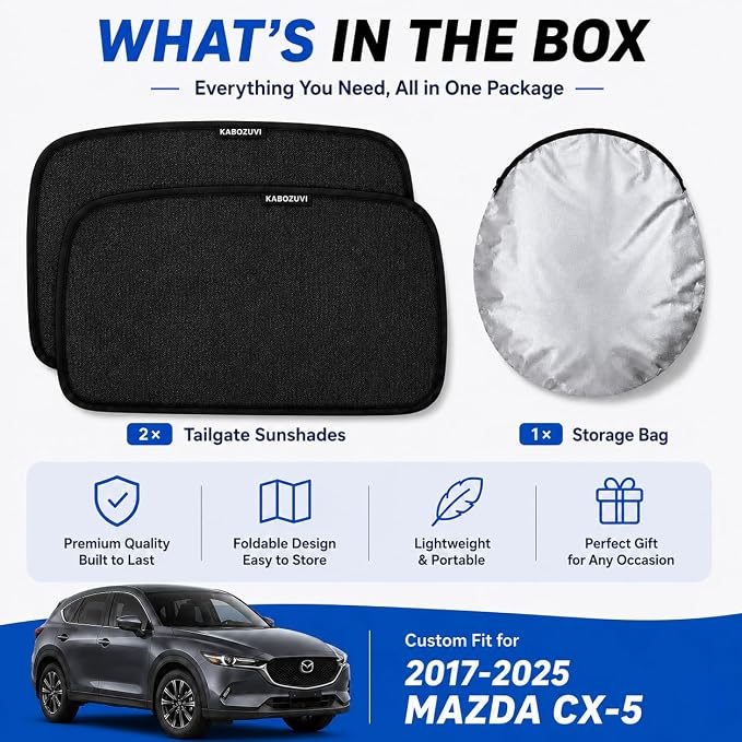 Car Window Shades for 2017-2025 Mazda CX-5 Rear Side Window Mesh Sun Shade | Rear Side Window Sunshade, Breathable Privacy Window Covers, UV Protection & Heat Insulation, for Baby Camping Napping, 2PCS - Image 7