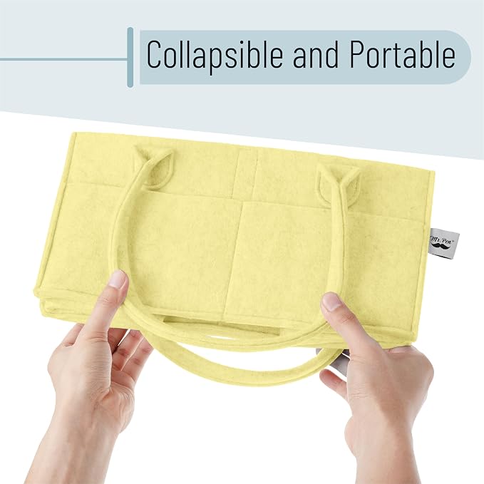 Mr. Pen- Baby Diaper Caddy Organizer, Lemon Glow | Nursery Storage Bin and Car Organizer for Diapers and Baby Wipes - Image 6