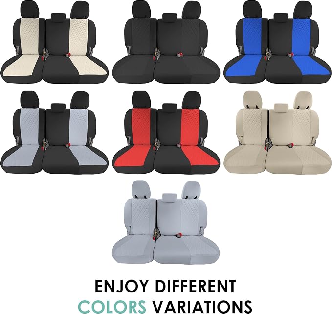 FH Group Custom Fit Car Seat Covers Specifically Made for 2011-2020 Toyota Sienna 7-8 Seater with Ultraflex Neoprene Water Resistant Automotive Seat Covers - 3rd Row Solid Beige - Image 5