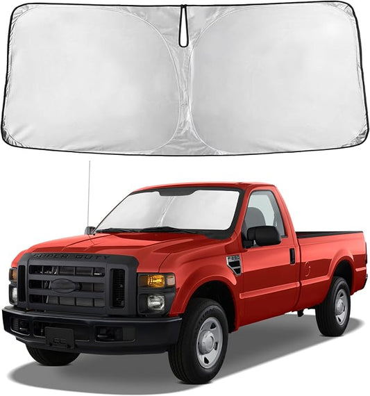 Autovir Windshield Sun Shade Fit for 2008-2016 Ford F250/F350 Super Duty | Sunshade, Front Car Window Shades Sun Visor, Blocks UV Rays & Heat, Car Accessories by Autovir