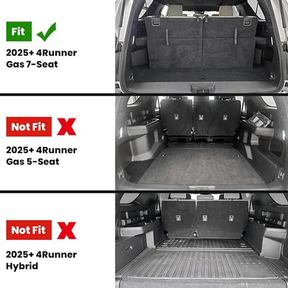 LASFIT Cargo Mat for Toyota 4Runner 2025-2026 (Only Fit 7-Seats) | All Weather Custom Fit Anti-Slip Pet Friendly Easy Clean TPE Trunk & Backrest Mats for 6th Gen 4Runner, Black - Image 2