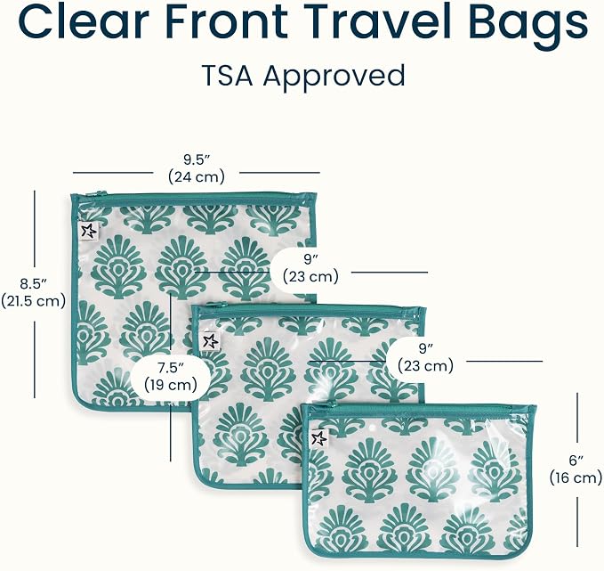 Tiny Twinkle Diaper Bag Organizing Pouches|3 Pack Mess-Proof Clear Front Travel Organizer Bags&TSA Approved Toiletry Bag Set for Baby and Mom Essentials - Image 4