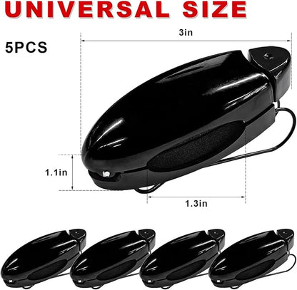 5 PCS Car Sun Visor Clips, Compact Auto Sunshade Sunglasses Clip Ticket Card Holder, Universal Sun Visor Organizer Eyeglasses Mount for Most Vehicles (Black) - Image 2