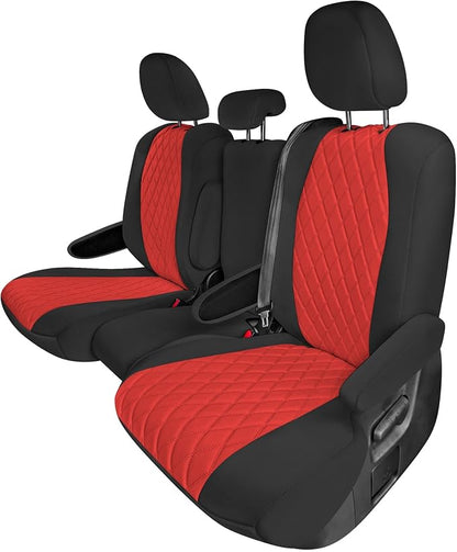 FH Group Custom Fit Car Seat Covers Specifically Made for Toyota Sienna 2011-2020, Car Seat Cover 2nd Row Set, 8 Seater Automotive Seat Covers in Red Neoprene, Waterproof and Washable Seat Covers by FHGroup