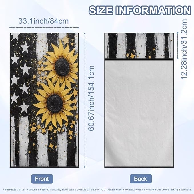 American Flag Sunflower Towel Seat Covers for Cars Front Seat Only Sunflowers Car Seat Cover Protector with Storage Bag American Flag Auto Interior Accessories 4Th of July Sweat Yoga Towel - Image 7