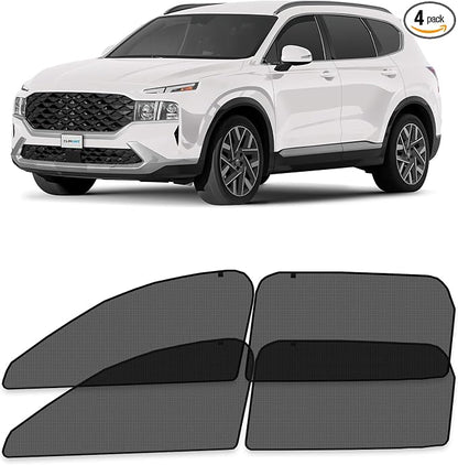 CLIM ART Magnetic Car Window Shades for Hyundai Santa Fe 2019-2023 – Custom-Fit Sun Blocker Curtains, Side Window Covers, Essential Car Accessories for Camping, Baby, and Privacy Protection - MS0258 by CLIMART