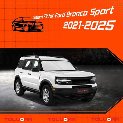 Custom Fit Windshield Sun Shade for Ford Bronco Sport 2021-2025 - Full Coverage, 210T Reflective Fabric, Double-Layer Design - Blocks 99% UV Rays, Keeps Car Cool, Easy to Install and Store - Image 7