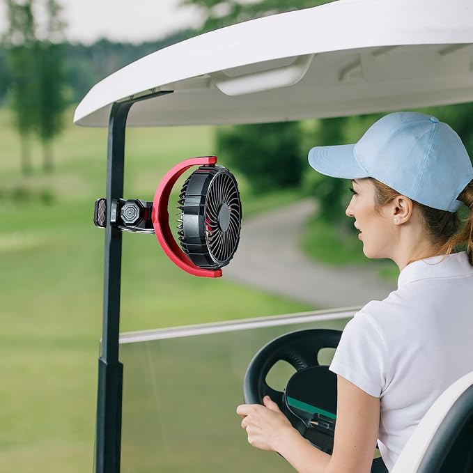 Car Clip on Fan for Sun Visor Handle, 2000Mah Rechargeable Battery Powered Usb Fans That Blow Cold Air, Portable Car Cooling Fan for Cars without Ac, for Vehicle, Van, Suv, Rv, Truck, Red - Image 8
