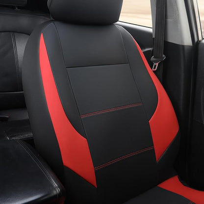 GIANT PANDA 2PCS Front Seat Covers for Hyundai Sonata Elantra Tucson Santa Fe Accent Kona Palisade Genesis Venue Ioniq, Faux Leather Bucket Seat Cover Fit Hyundai Seat Protectors (Black & Red) - Image 6