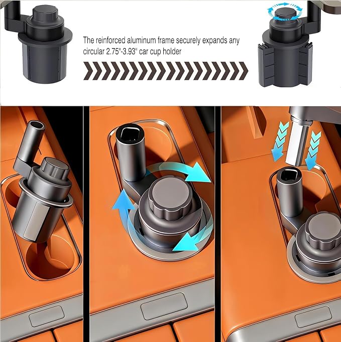 Car Desk for Laptop,360° Rotating Cup Holder Table，Wood Car Tray, Car Table & Car Food Tray，Steering Wheel Tray， Car Accessories for Women & Men. Compatible with Tesla Model Y/3/S, Ford F150& Most - Image 3