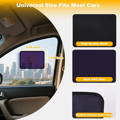 XCBYT Static Cling Car Window Sahdes for Driver Side Window, 2-Pack | Block glare from different angles at any time. Clean the glass before to ensure a secure bond. See-through view - Image 5