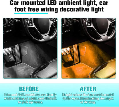 Car Interior LED Light, 4-in-1 USB Port Vehicle Under Dash Ambient Neon Lighting Decoration, Automotive Inside Foot Well Atmosphere Lamp, Universal Fit (Orange) - Image 5