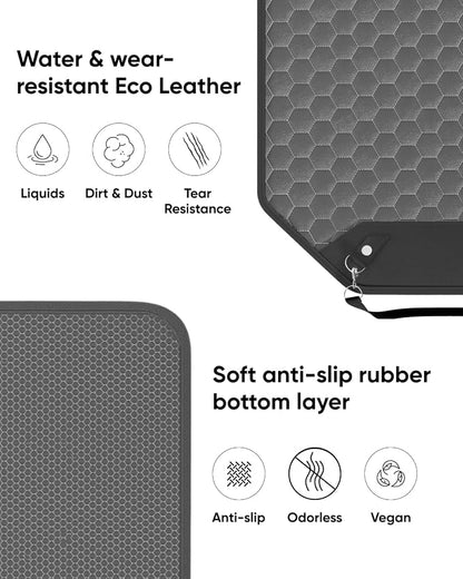 Set Seat Back Organizer & Car Seat Protector Hexy Waterproof & Non-Slip Protector for Child Car Cushion for Leather and Fabric Seats (Gray) - Image 5