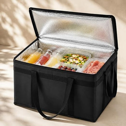 Bodaon Insulated Food Delivery Bag, XXXL Reusable Warming Bag, Black, 1Pk | Pizza Delivery Bags for Hot and Cold Food, Commercial, Large Capacity, Catering Cooler Bag for Rideshare, Warmers for Parties - Image 10
