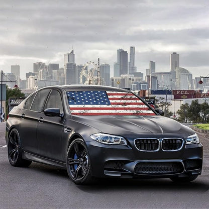 Socira American Flag Car Windshield Sun Shade Umbrella Patriot Sunshade | Foldable Front Window America Auto Windshield Sunshade Covers USA Car Accessories Protect from Sun Rays Heat 57'' X 30'' - Image 4