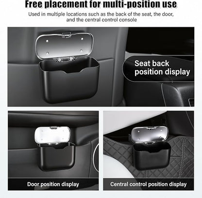 UYYE Car Trash Can, Car Garbage Bin with Lid & Handle - Leak-Proof Mini Trash Can for Car, Truck, SUV - Essential Car Accessories for Organization (Black) - Image 4