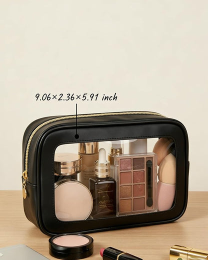 Clear Makeup Bags, 3 Pack Clear Cosmetic Bag Set Makeup Organizer with Zipper TSA Approved Travel Toiletry Bag for Carry-on & Checked Luggage Water Resistant Car Storage Organizer Women - Image 7